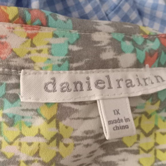 Daniel Rainn multi chevron pattern sleeveless pullover keyhole boho top Y2K sz1X - Picture 5 of 5